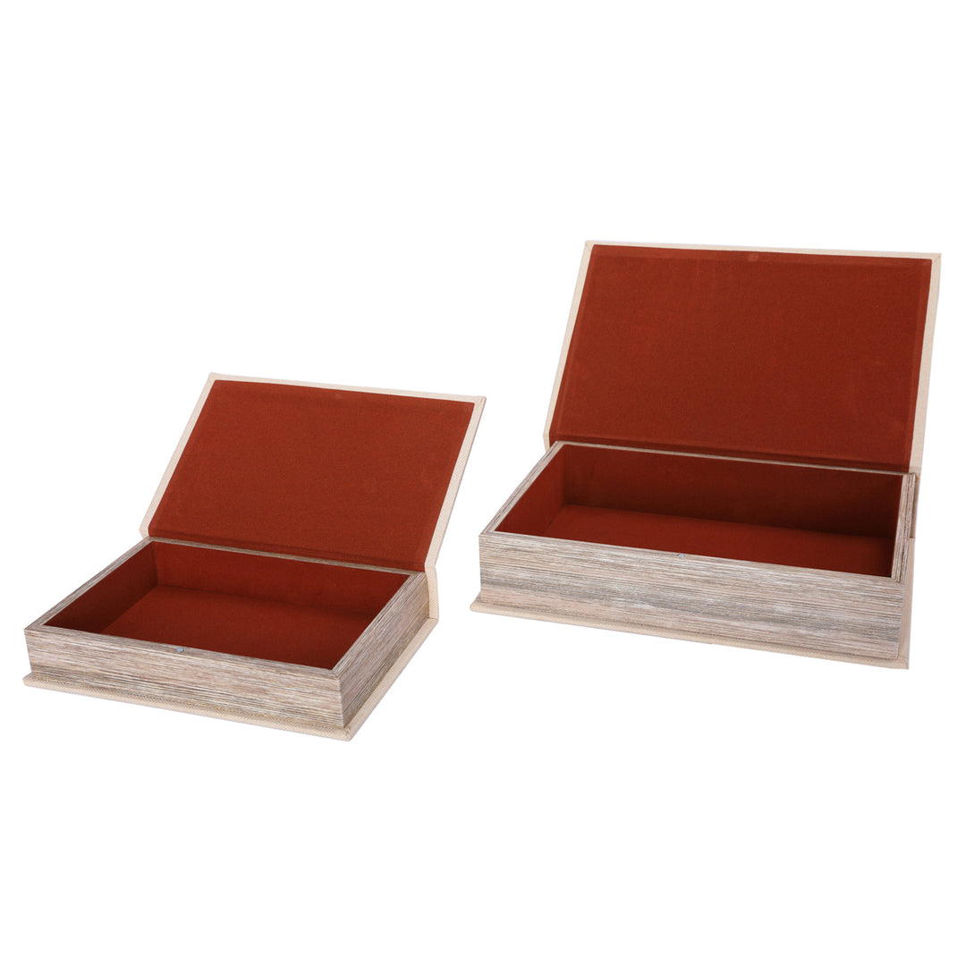 Cream Set of 2 Book Boxes