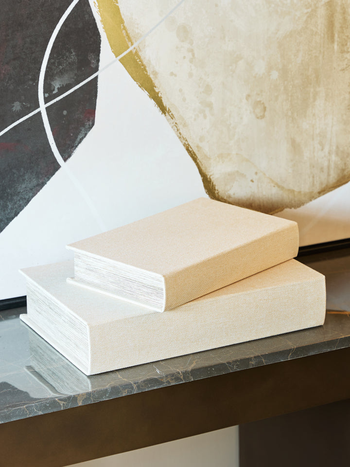 Cream Set of 2 Book Boxes