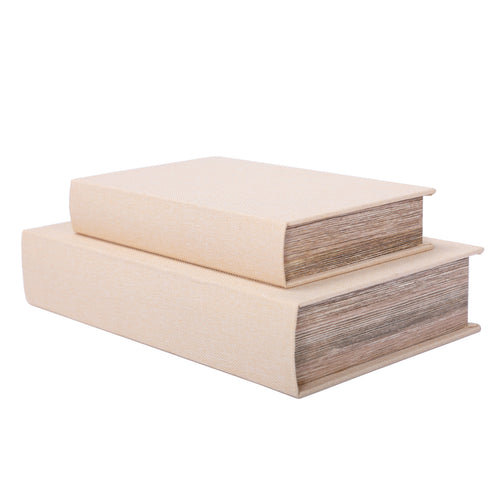 Cream Set of 2 Book Boxes