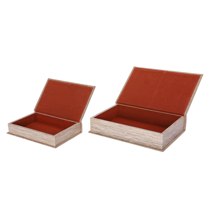 Beige Set of 2 Book Boxes