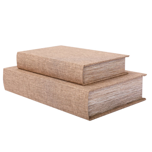 Beige Set of 2 Book Boxes