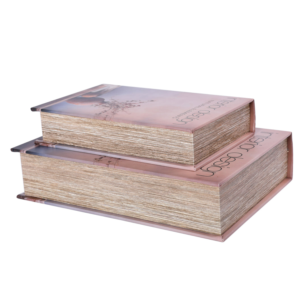 Interior Design Natural Elements Set of 2 Book Boxes
