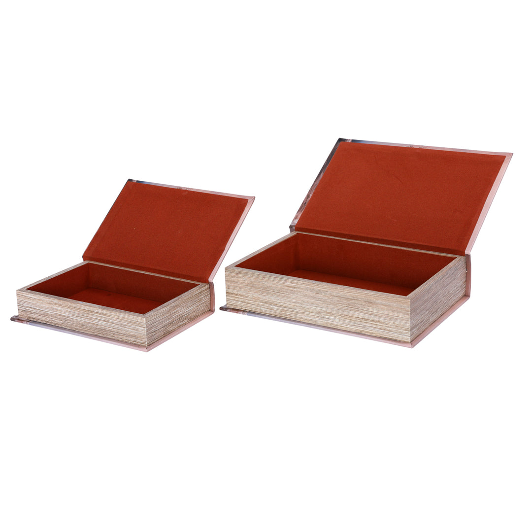 Interior Design Natural Elements Set of 2 Book Boxes