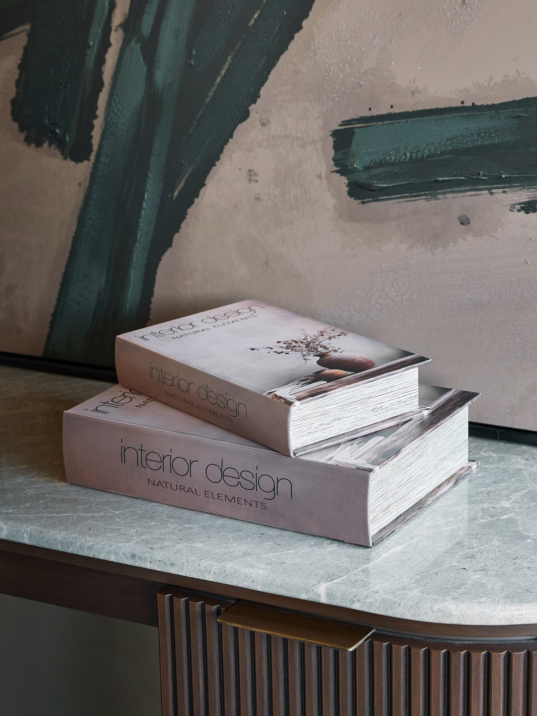 Interior Design Natural Elements Set of 2 Book Boxes