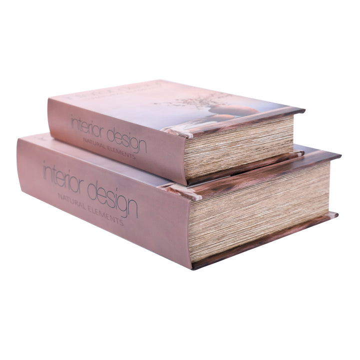 Interior Design Natural Elements Set of 2 Book Boxes