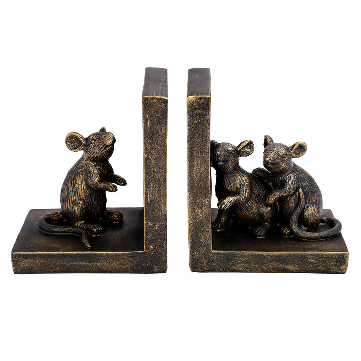 Pallino Antique Gold Mouse Bookends