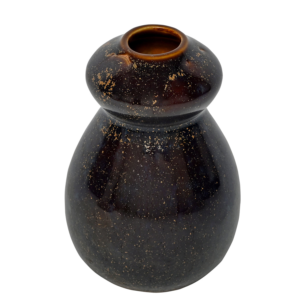 Denton Reactive Glaze Stoneware Vase Brown