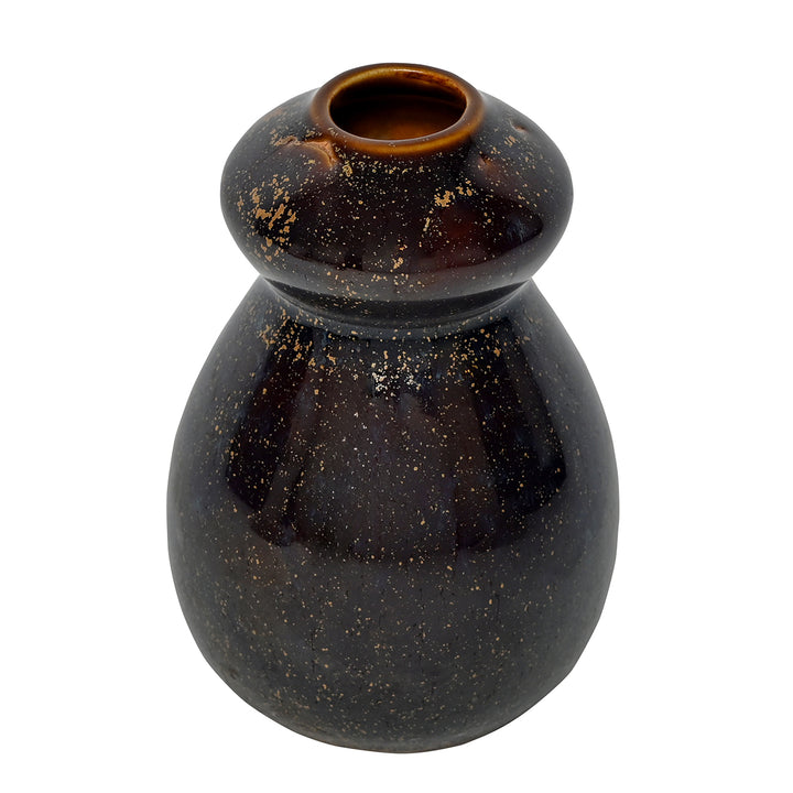 Denton Reactive Glaze Stoneware Vase Brown