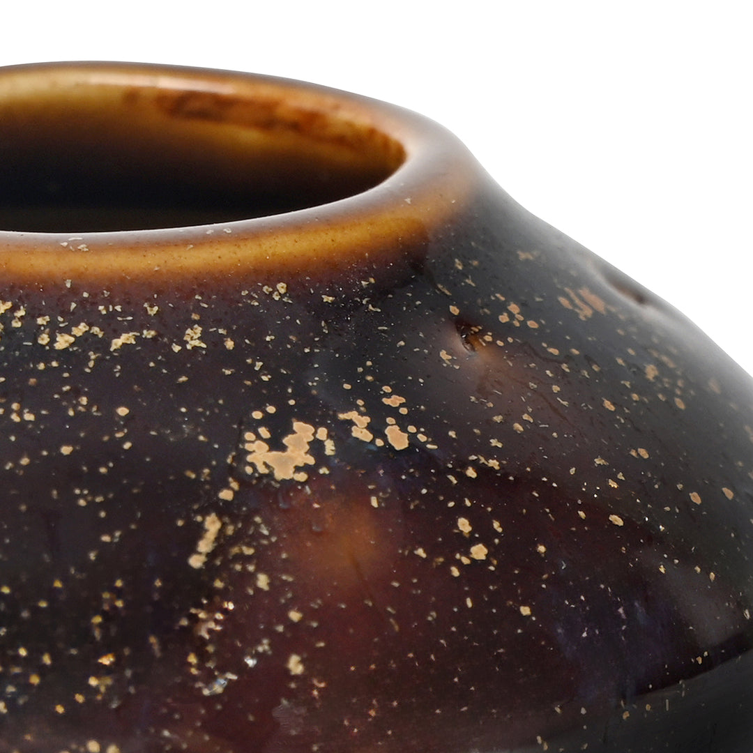 Denton Reactive Glaze Stoneware Vase Brown