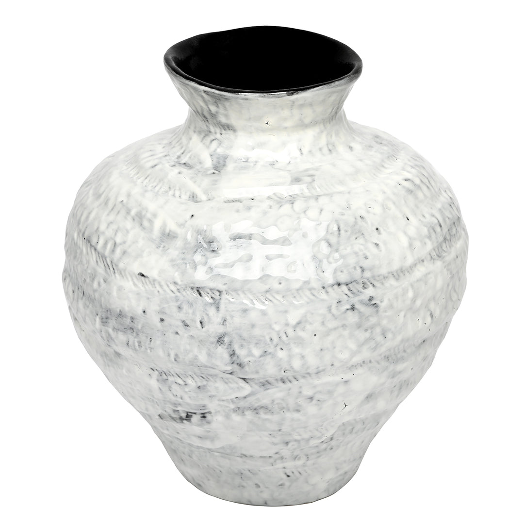 Lunel White Glazed Vase Medium