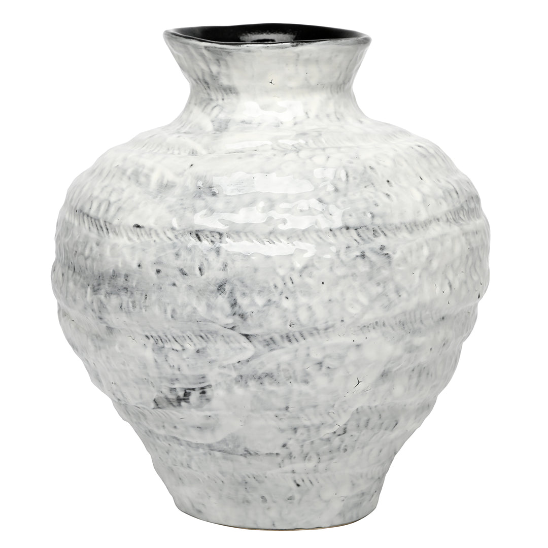 Lunel White Glazed Vase Medium