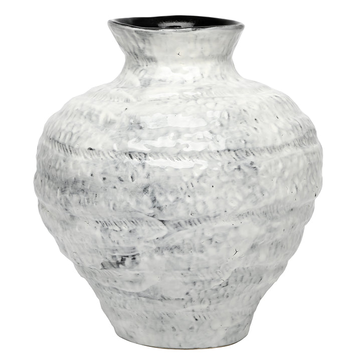 Lunel White Glazed Vase Medium