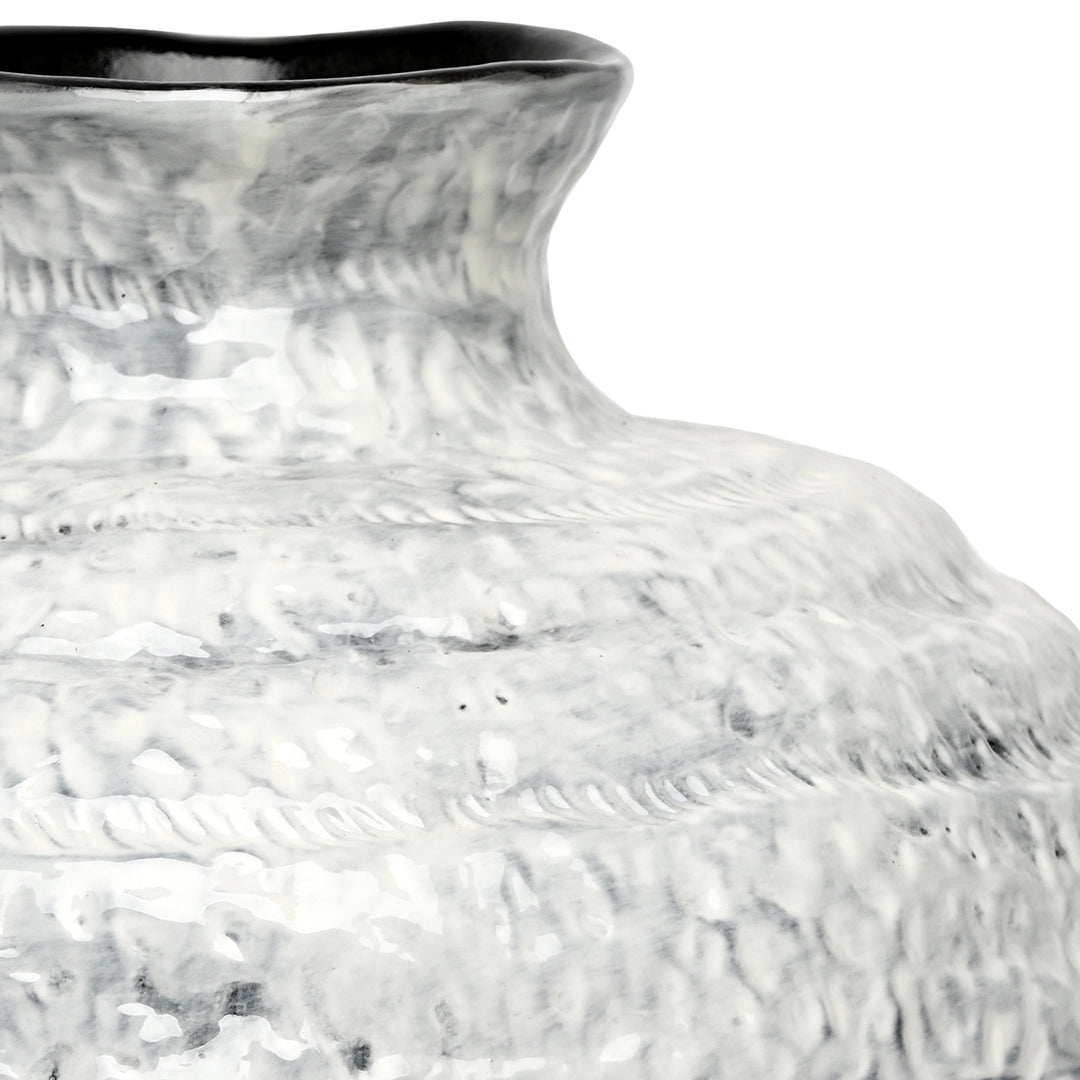 Lunel White Glazed Vase Large