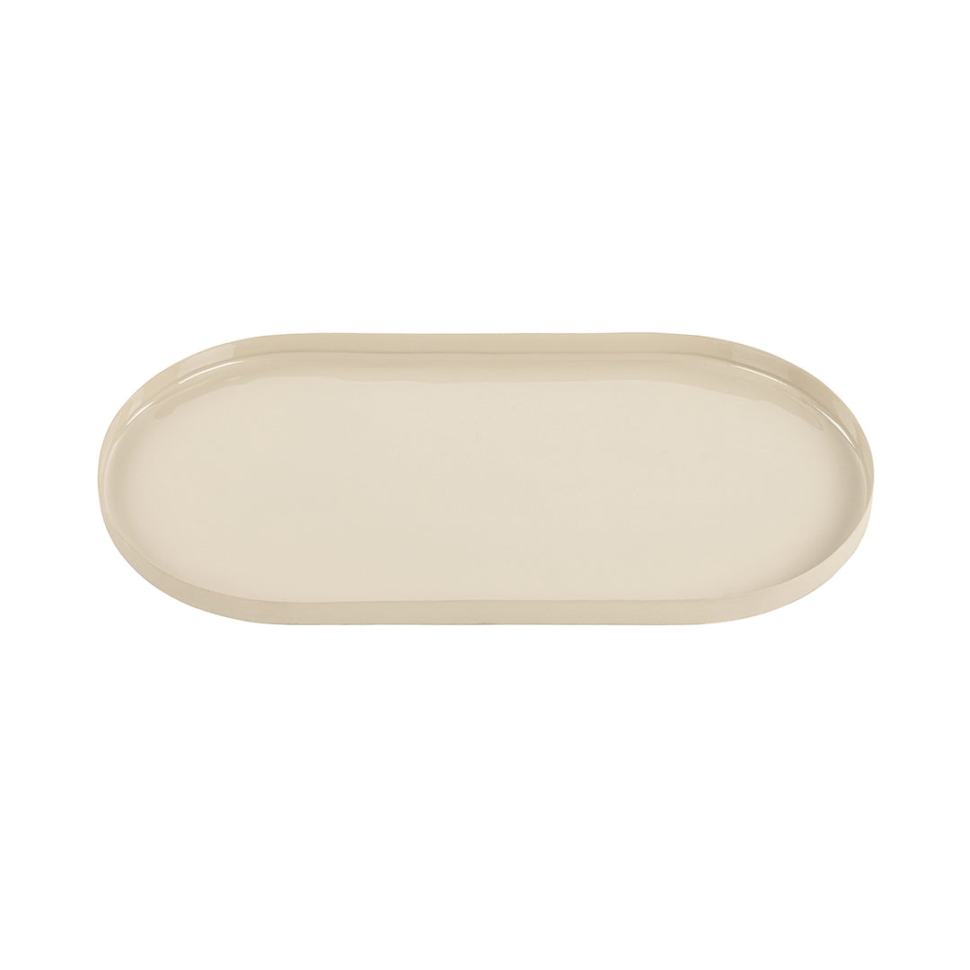 Ovolo Iron Enamel Beige Tray Large