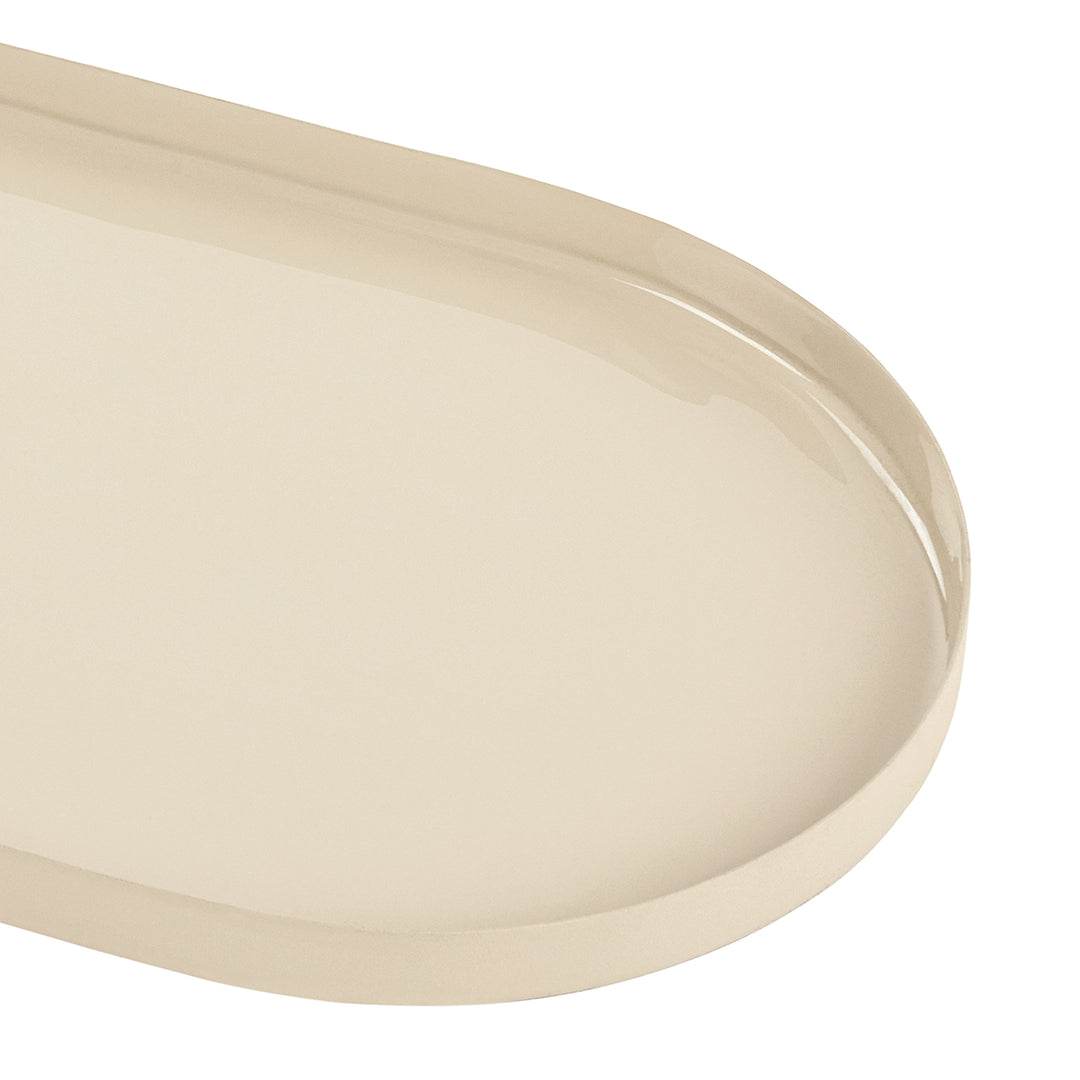 Ovolo Iron Enamel Beige Tray Large
