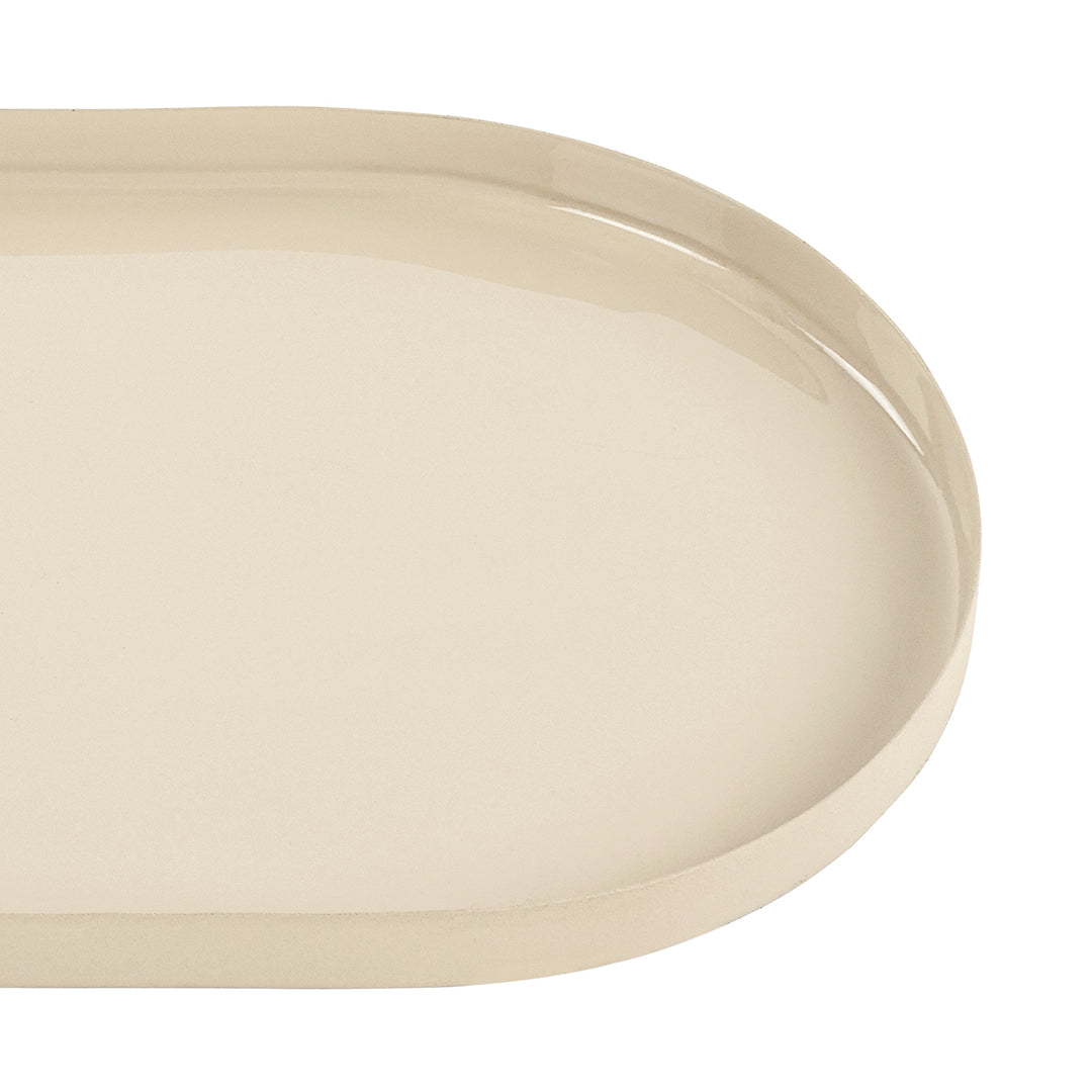 Ovolo Iron Enamel Beige Tray Large