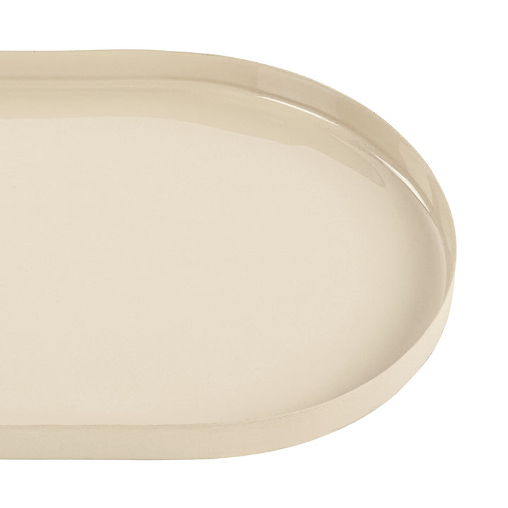 Ovolo Iron Enamel Beige Tray Large