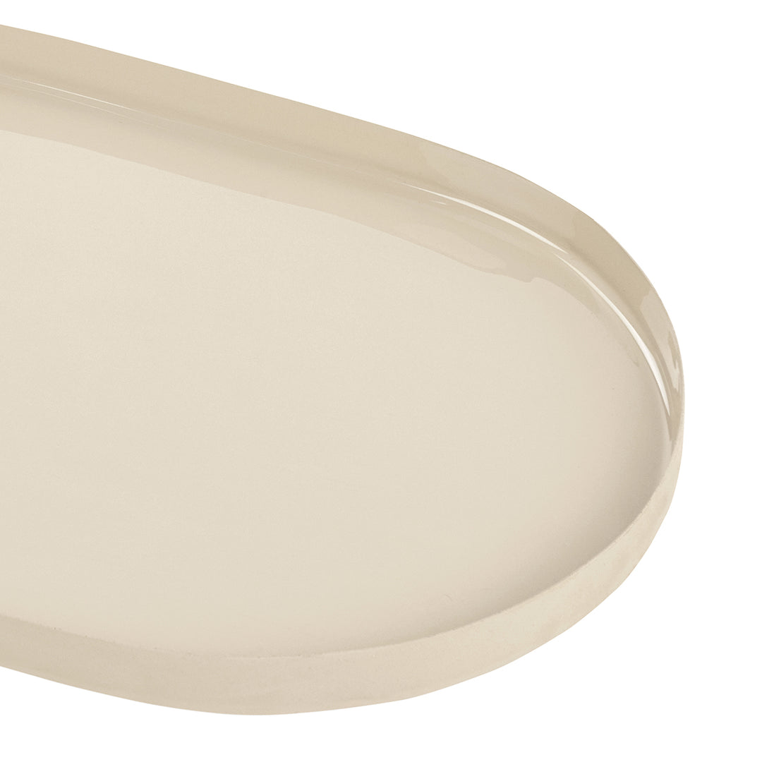 Ovolo Iron Enamel Beige Tray Small