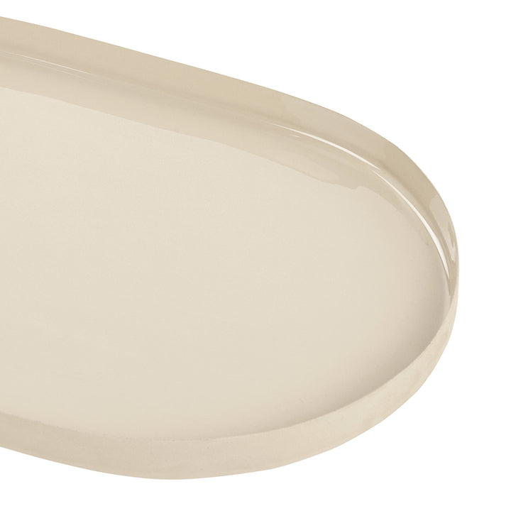 Ovolo Iron Enamel Beige Tray Small