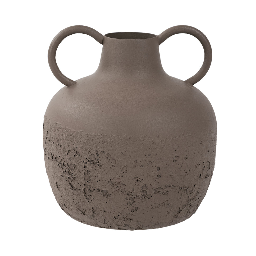 Alora Brown Textured Metal Vase Small