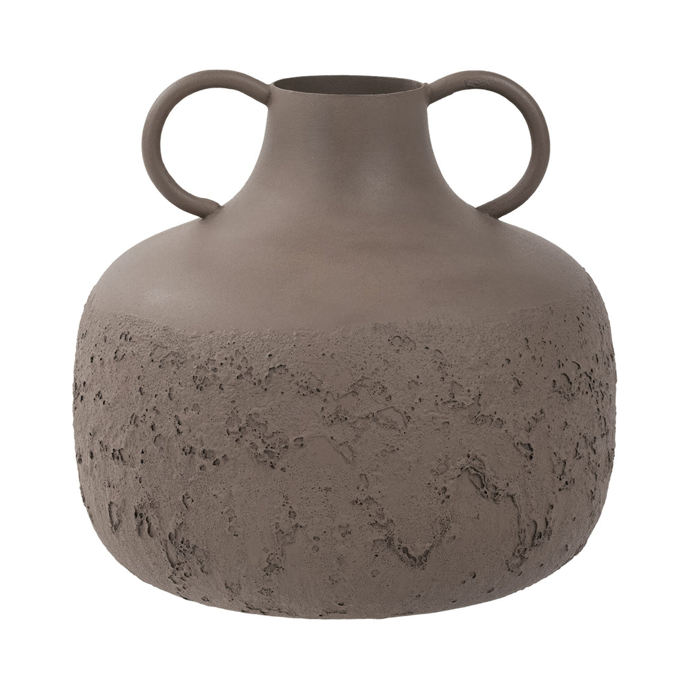 Alora Brown Textured Metal Vase Large