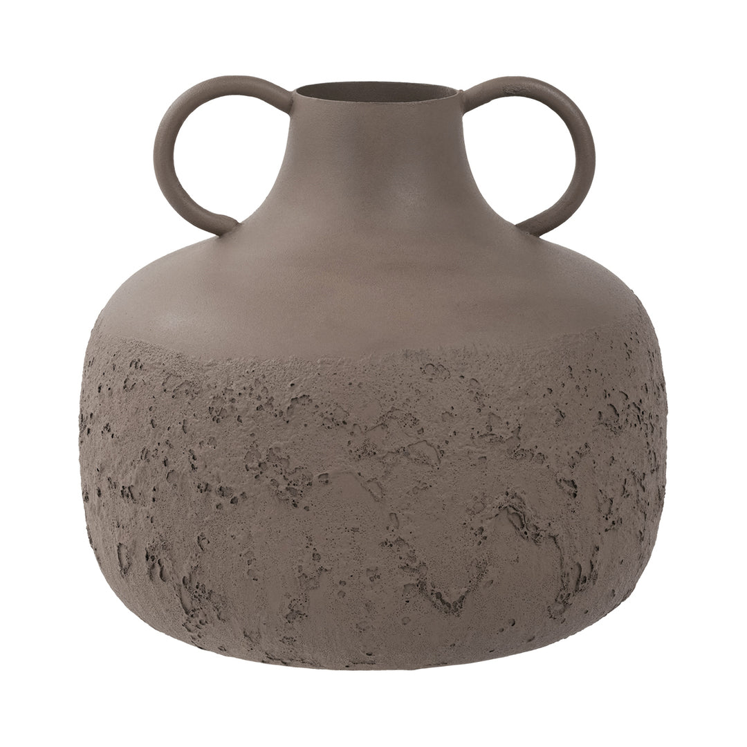Alora Brown Textured Metal Vase Large