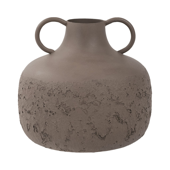 Alora Brown Textured Metal Vase Large