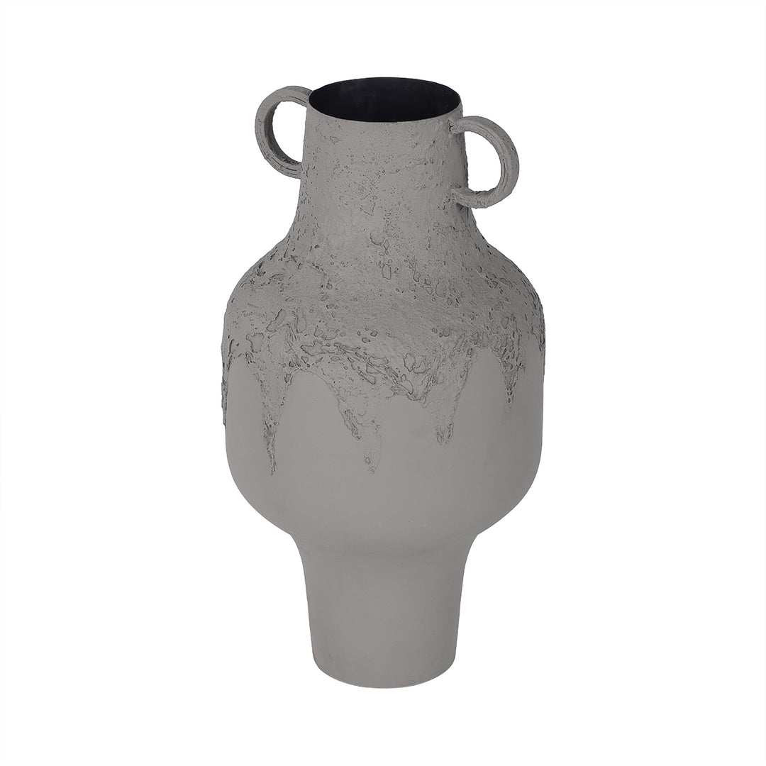 Alora Brown Textured Metal Vase Tall
