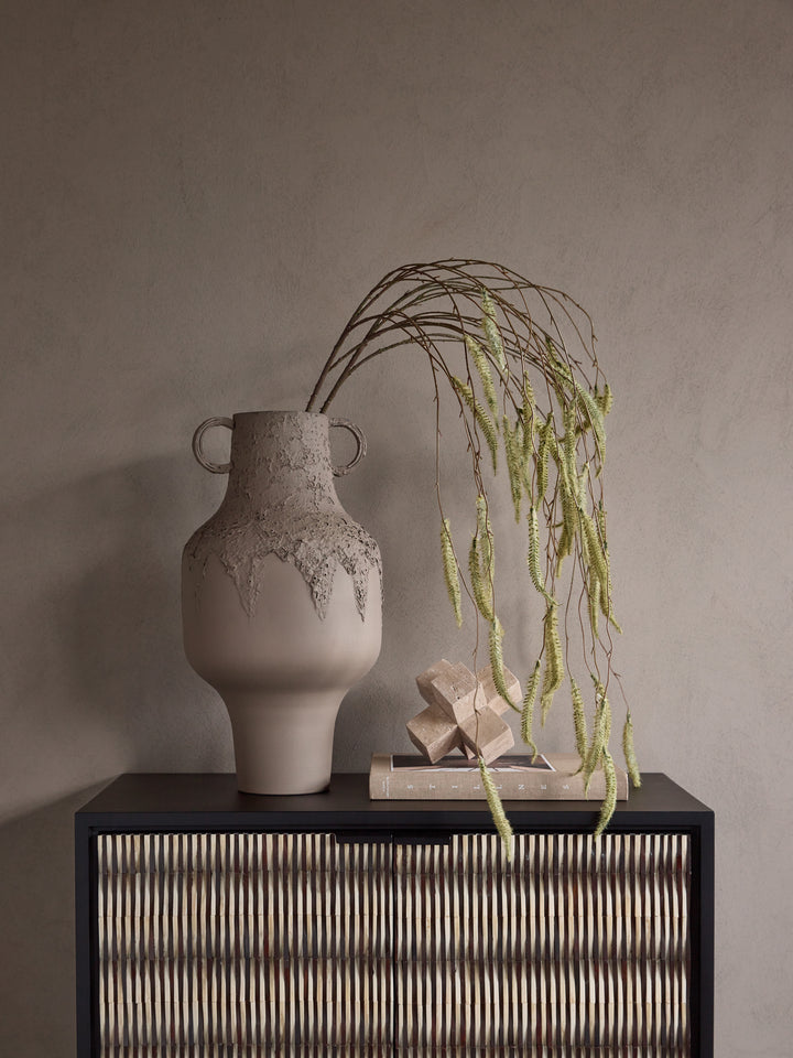 Alora Brown Textured Metal Vase Tall