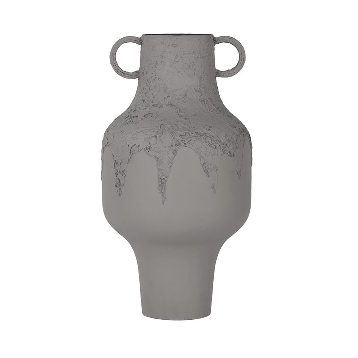 Alora Brown Textured Metal Vase Tall