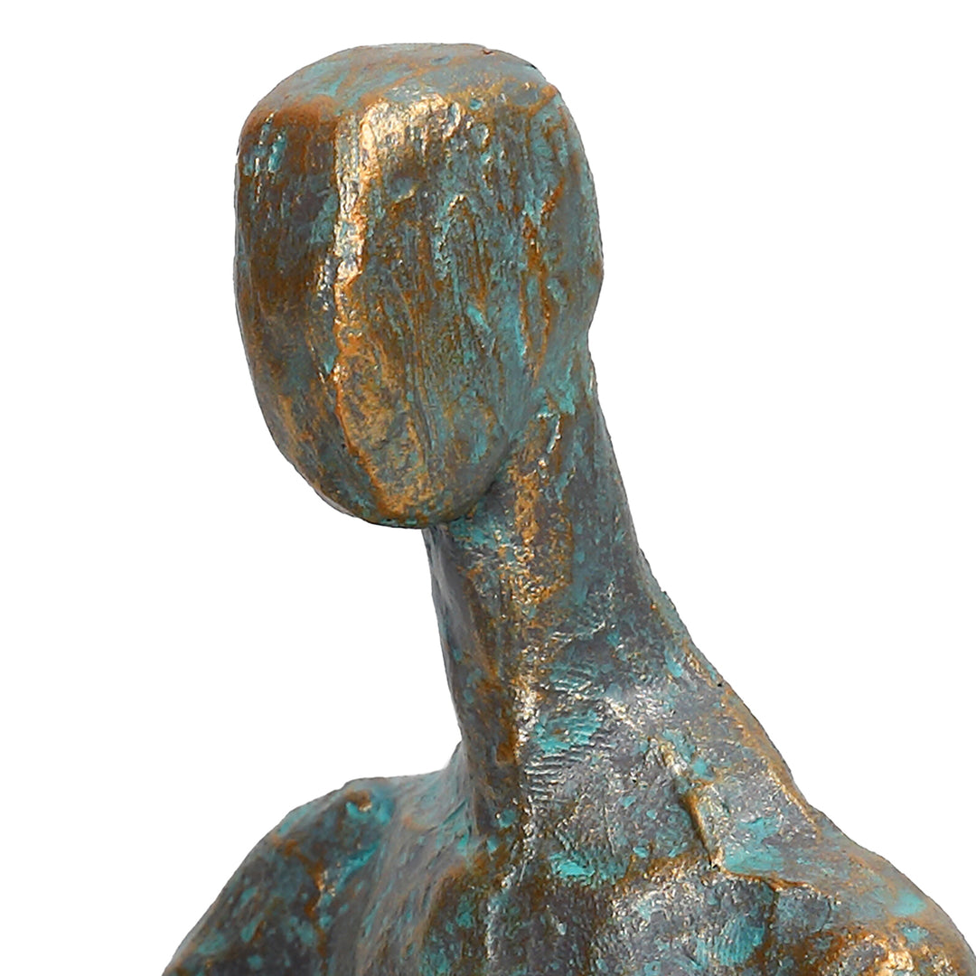 Reading Man Verdigris Sculpture