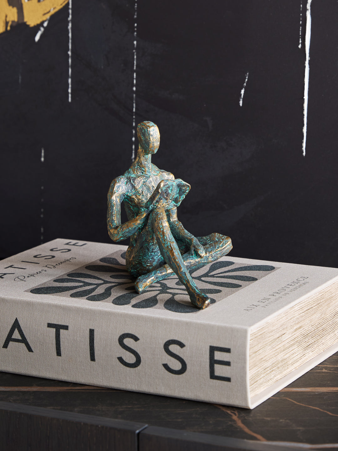 Reading Man Verdigris Sculpture