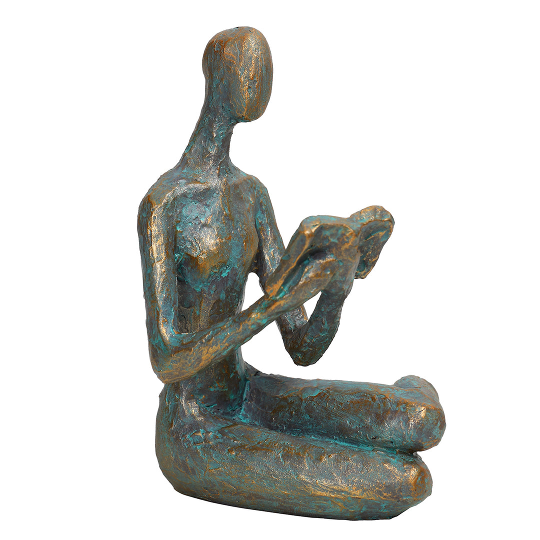 Reading Woman Verdigris Sculpture