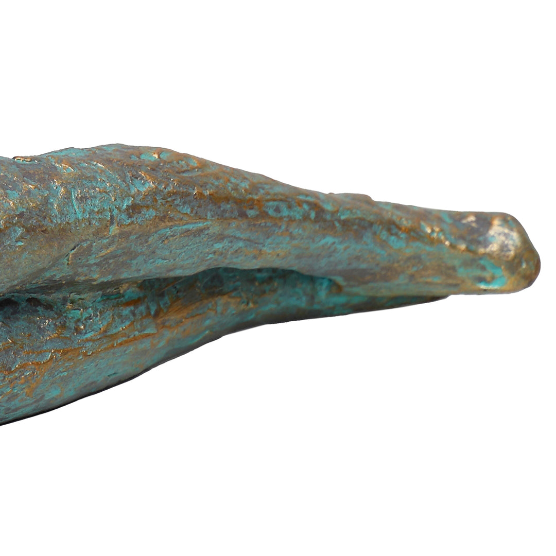 Reading Woman Verdigris Sculpture
