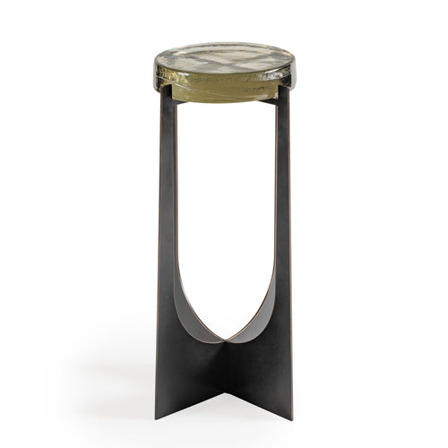 Glenthorpe Brick Glass Accent Table