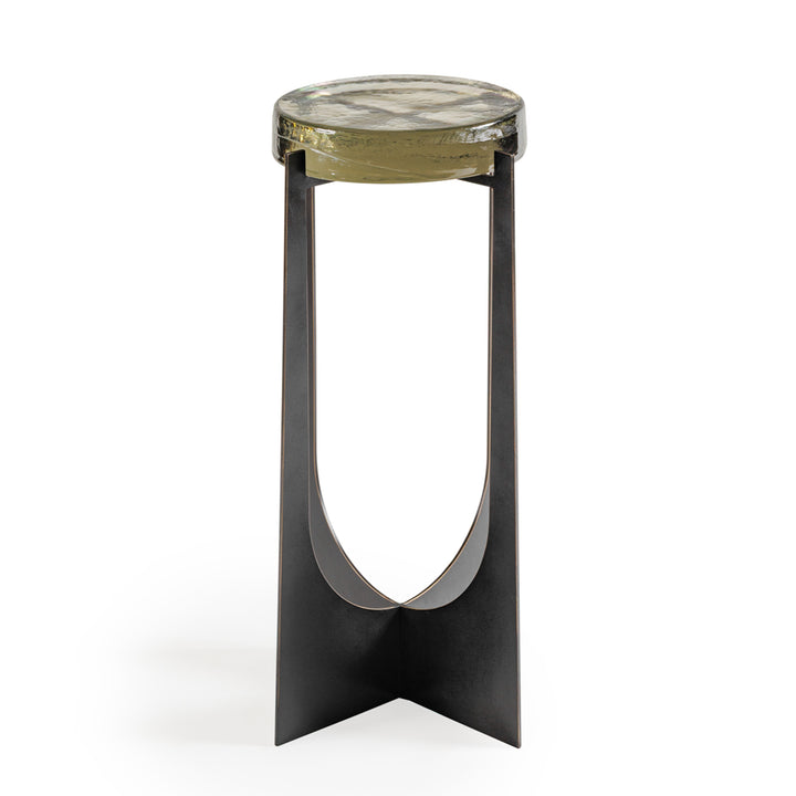 Glenthorpe Brick Glass Accent Table