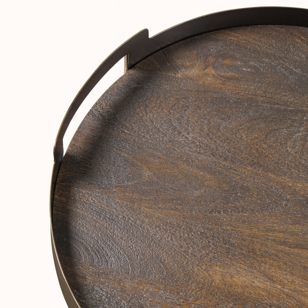 Shibui Mango Wood & Smoked Gold Trays Set of 2