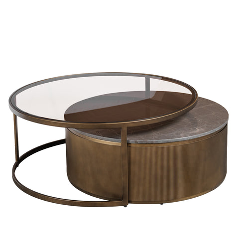 Belvedere Royal Gold Set of 2 Nesting Coffee Tables