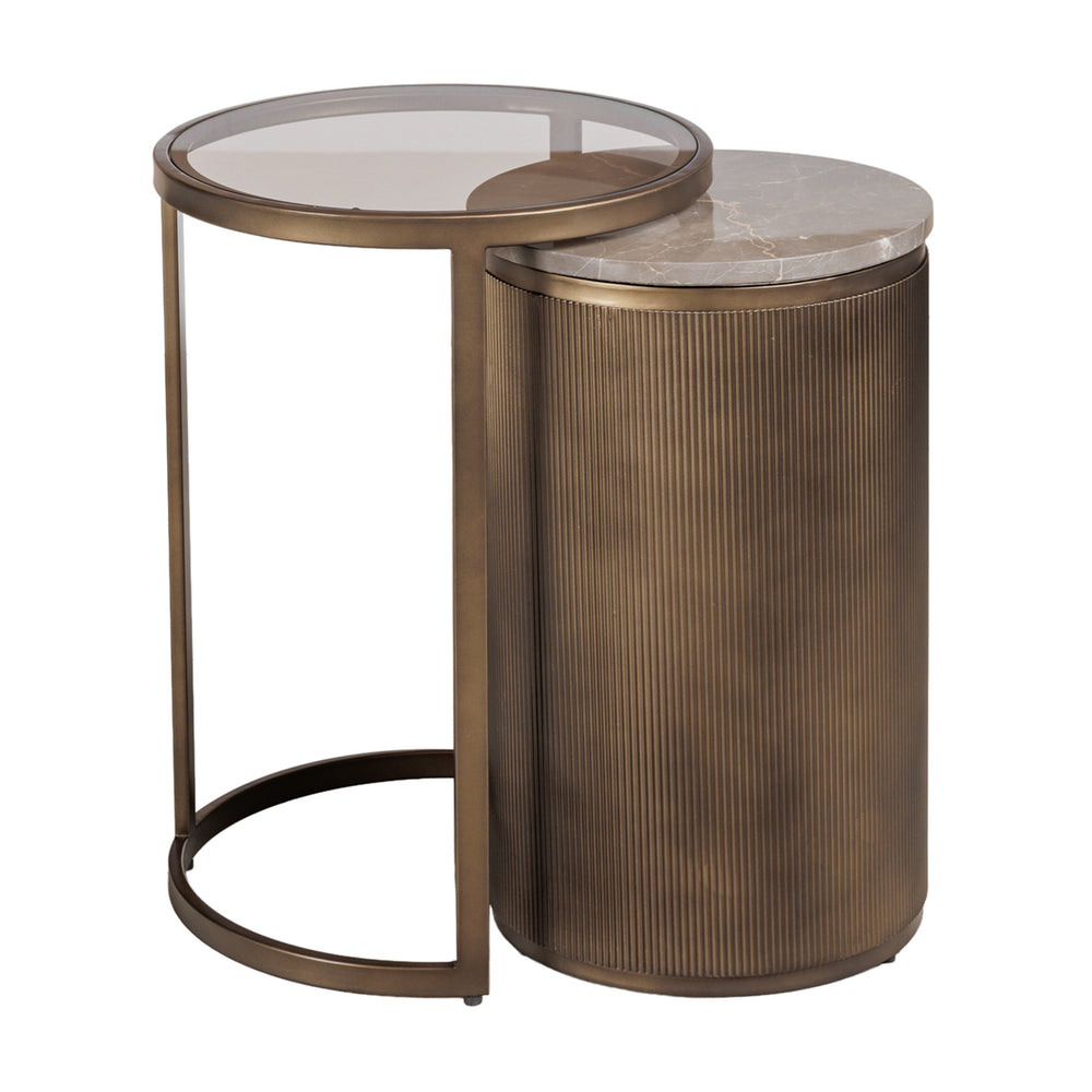 Belvedere Royal Gold Set of 2 Nesting Side Tables