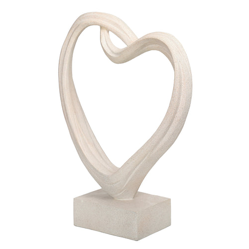 Aven White Sculpted Heart