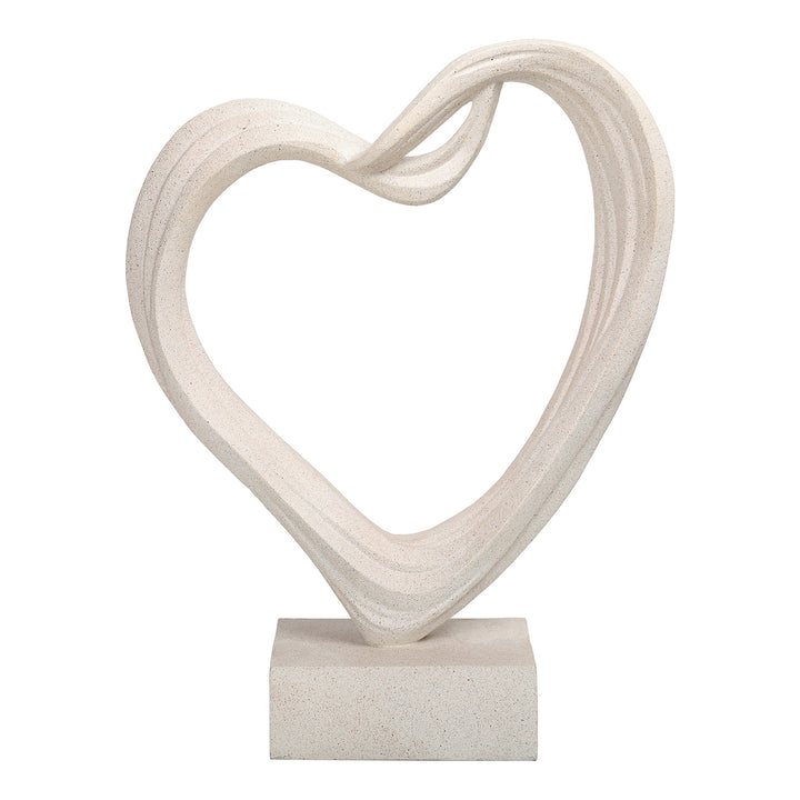 Aven White Sculpted Heart