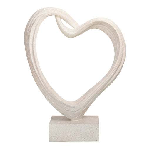 Aven White Sculpted Heart