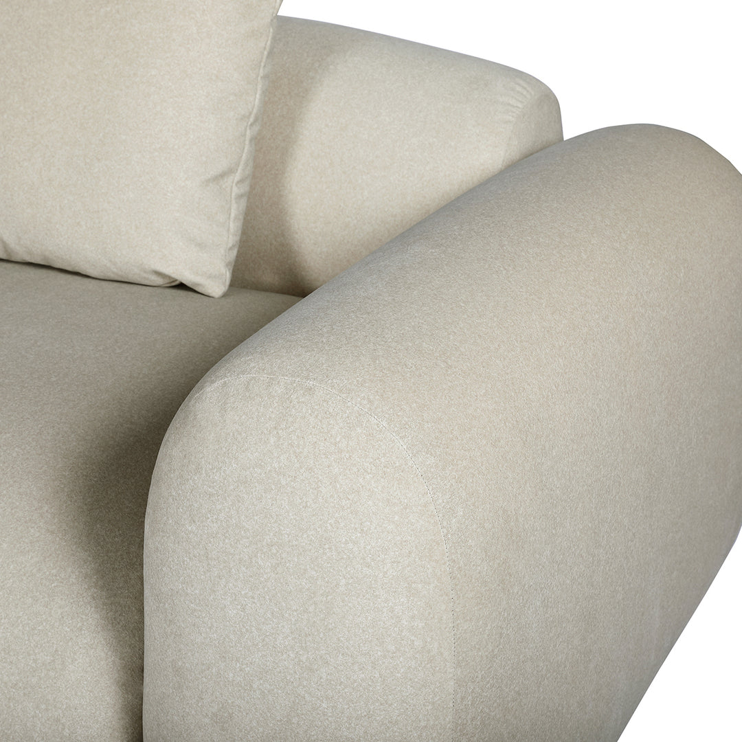 Limewood 3 Seater Sofa and Cushions in Warm Stone Velvet