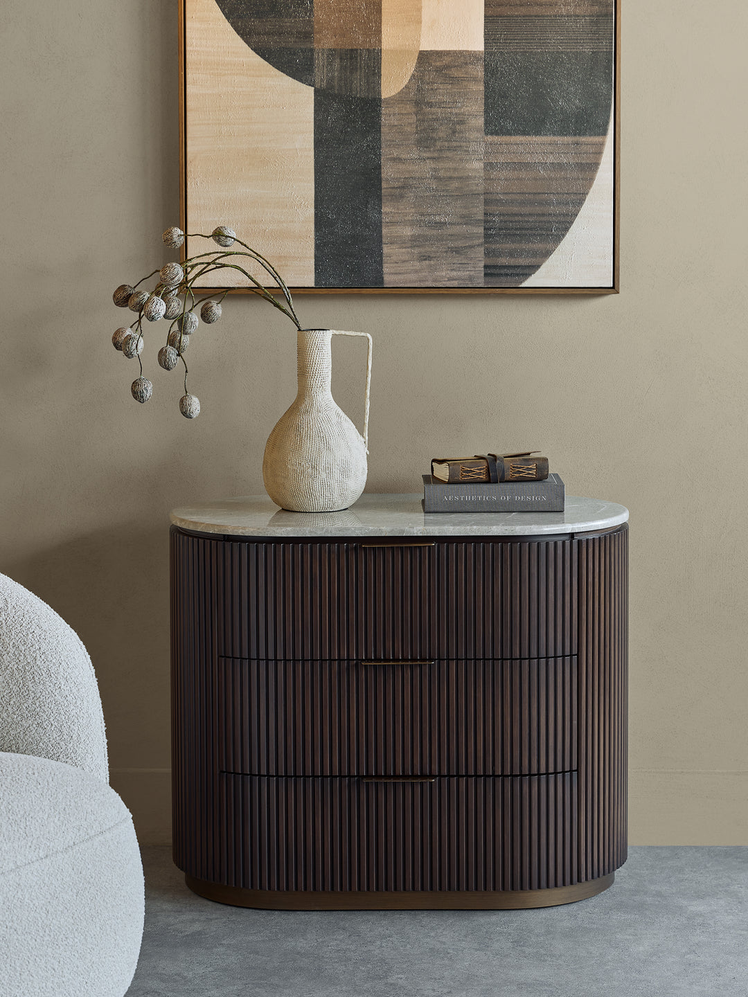 Whitwell Bedside Three Drawer Chest Large