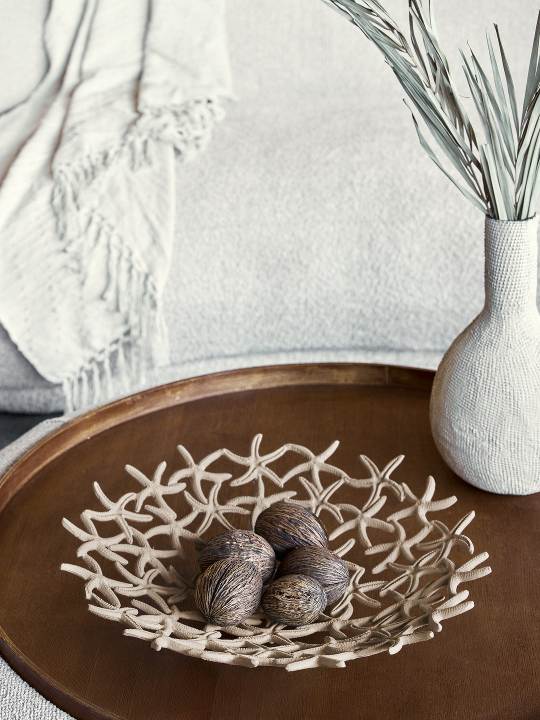 Seaside Starfish Beige Stonewash Shallow Bowl