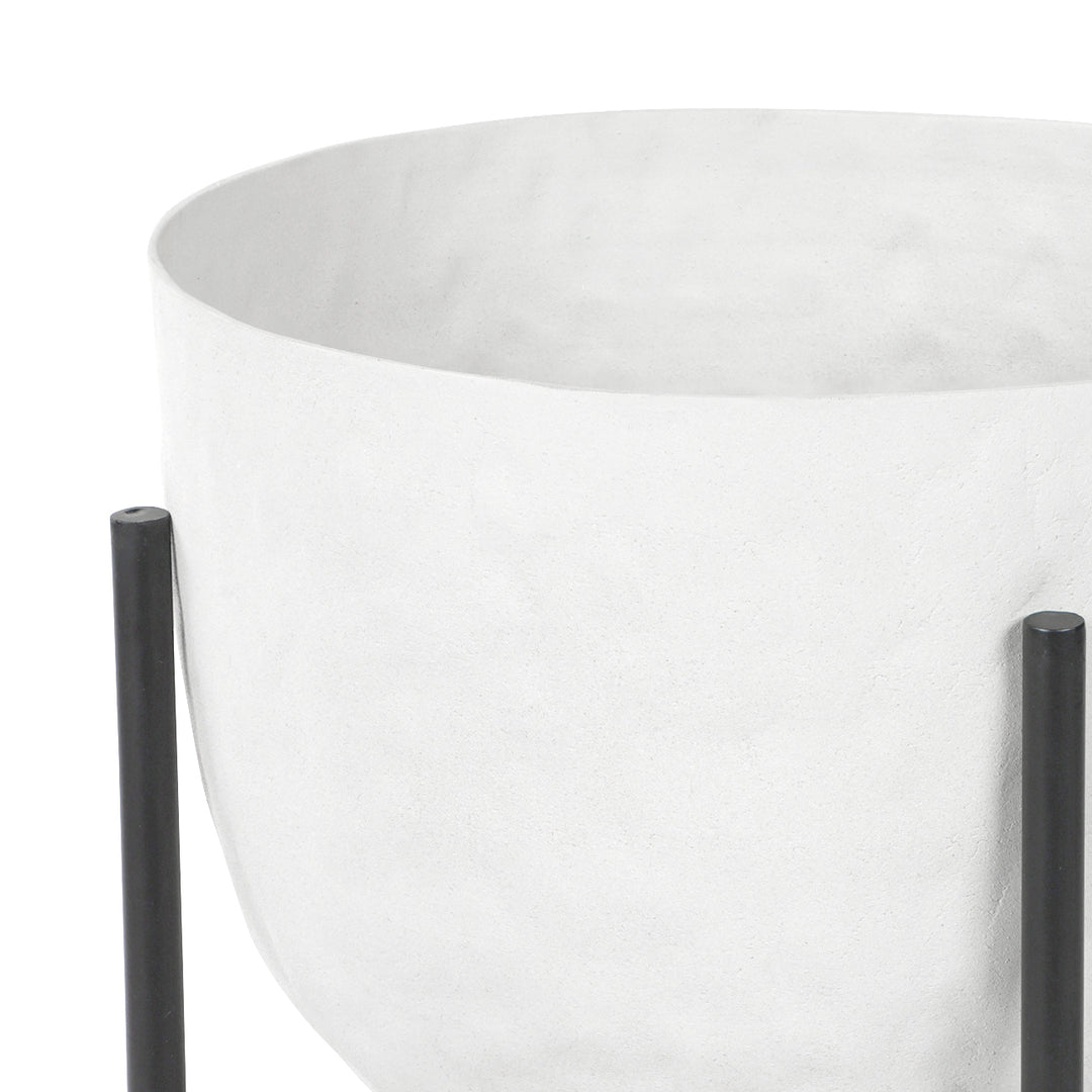 Samui White Stonewash Planter on Stand Small 55cm