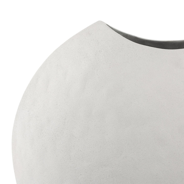 Samui White Stonewash Moon Vase