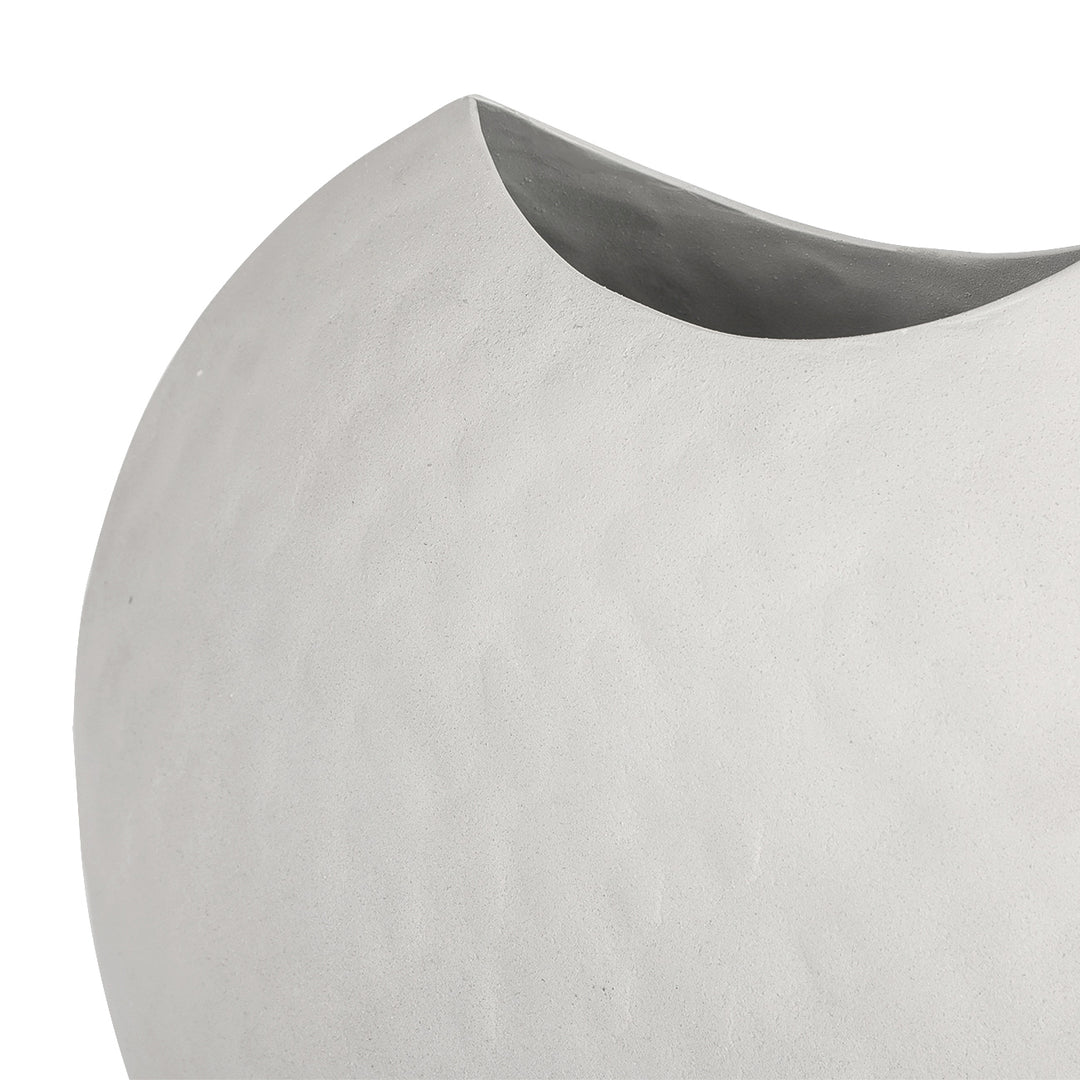 Samui White Stonewash Moon Vase