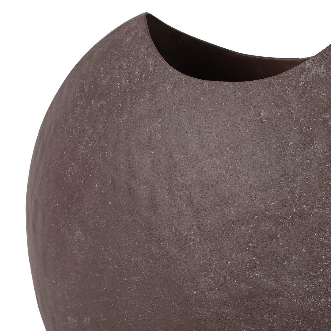 Samui Brown Stonewash Moon Vase
