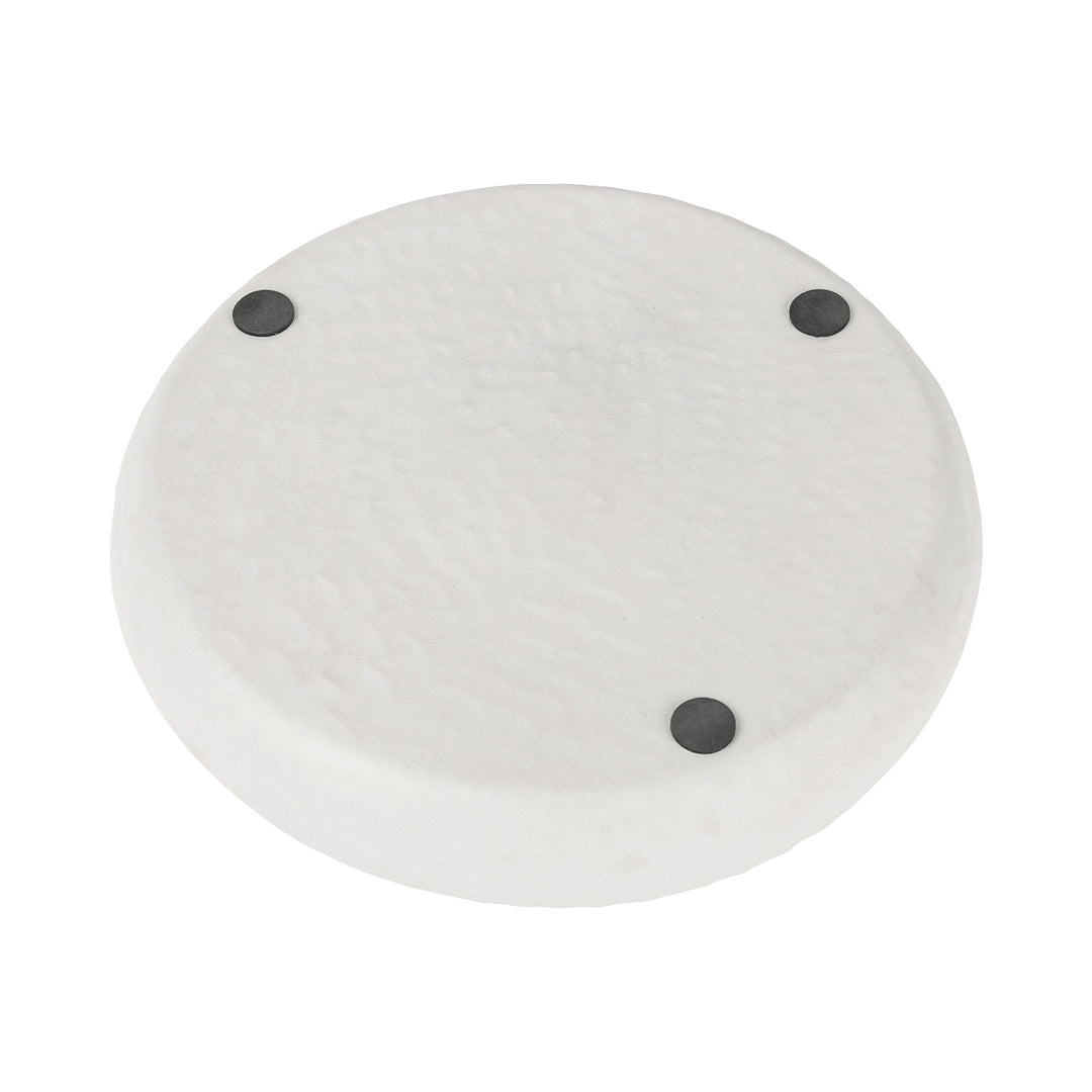 Samui White Stonewash Round Platter Large